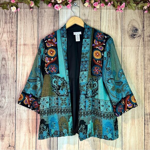 Soft Surroundings Tapestry Embroidered Cardigan/Kimono - Picture 1 of 10
